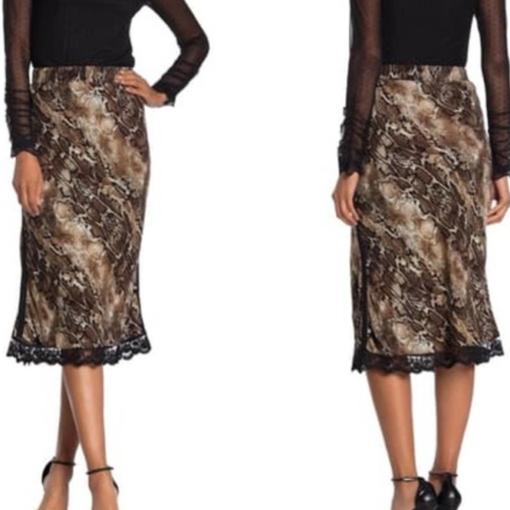 Laundry By Shelli Segal Snakeskin Print Skirt. New With Tickets. Size Large